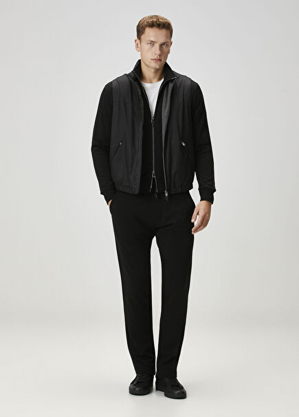 Black Waist Corded Wool Sweatpants