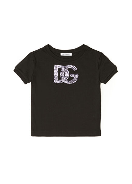 Black Logo Embroidered T-Shirt