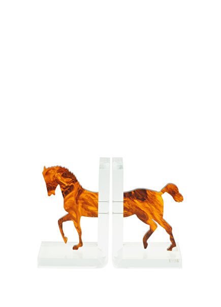 2-Piece Book Holder With Horse Figure