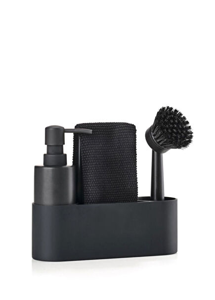 Black Silicone Ceramic 4 Piece Dish Set