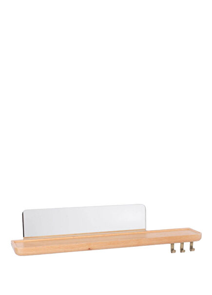 Oak Raw Mirrored Wood Oversized Flying Wall Shelf