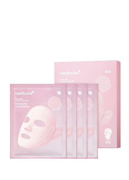 PDRN Pink Lift Up Mask Box Set Moisturizing Firming 4-Pack Paper Face Mask