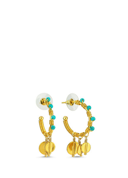 Turquoise Element Women's Gold Plated Earrings