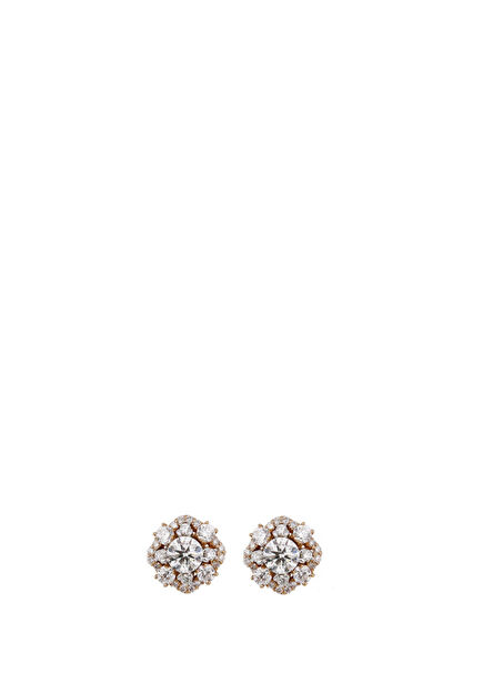 Diamond Bun 18K Rose Gold Women's Gold Earrings