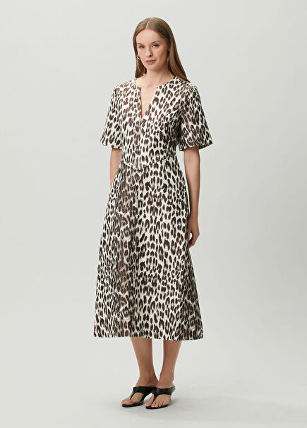 Avia Leopard Print Midi Dress