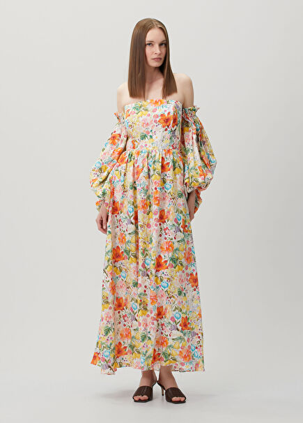 Matira Floral Maxi Linen Dress