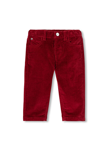 Kırmızı Kadife Erkek Bebek Pantolon