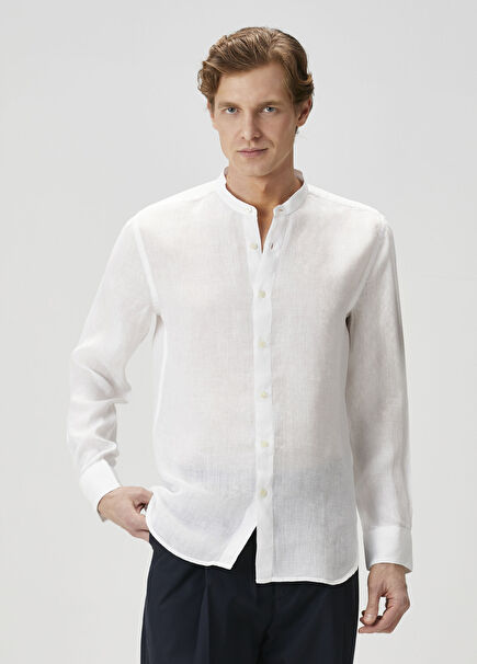 Beyaz Keten Gömlek