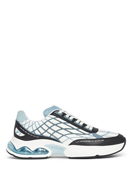 Neptune Blue Striped Patterned Mens Sneakers
