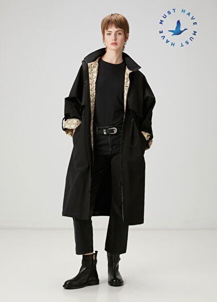 Black Hooded Overcoat