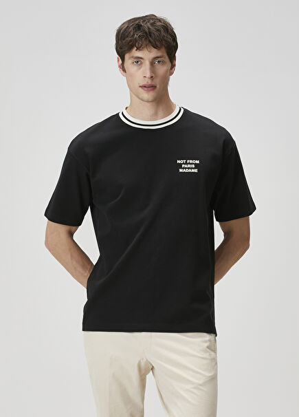 Black Logo Detailed T-Shirt