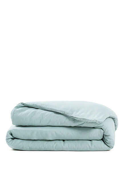 Washed Linen Green Linen Double Duvet Cover 200 x 220 cm