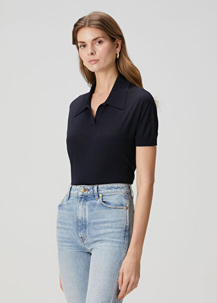 Morgane Navy Blue Wool Sweater