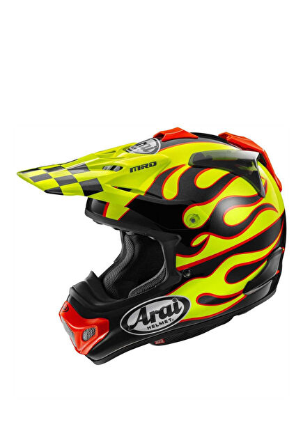 MX-V Evo Flame Yellow Closed Motorcycle Helmet