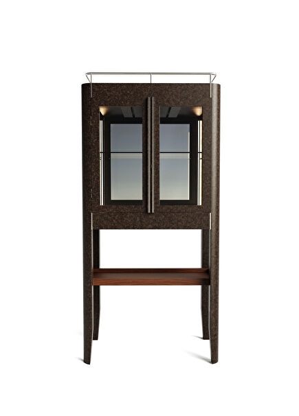 Casablanca Vitrin Serisi Ahşap Dikey Kokteyl Dolabı