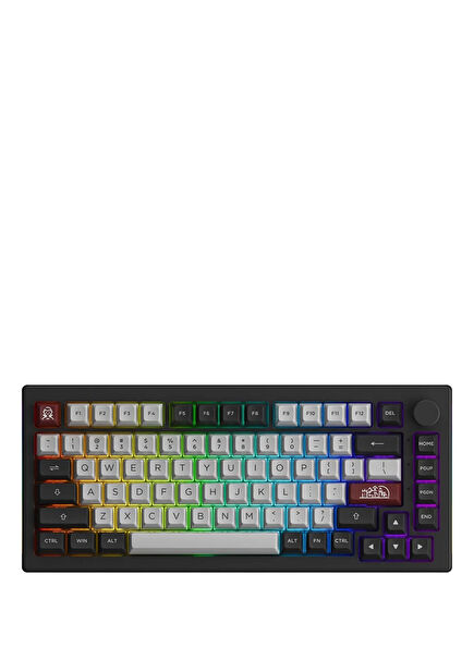 AKKO 5075B Plus Dracula Castle V3 Cream Yellow Pro Switch RGB Wireless Hotswap Mechanical Gaming Keyboard