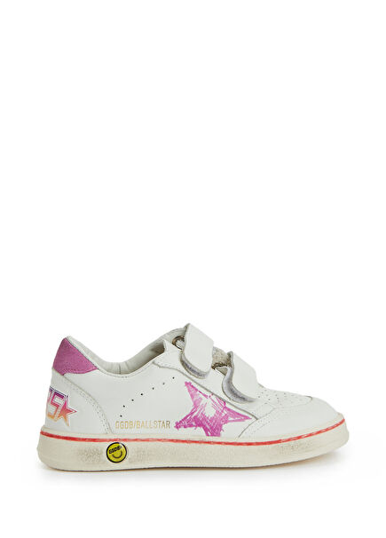 Ballstar White Kids Leather Sneakers