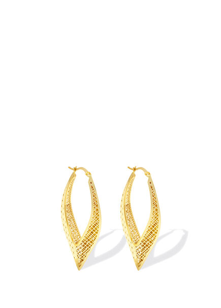 Geometric Pointed Women's Gold Hoop Earrings