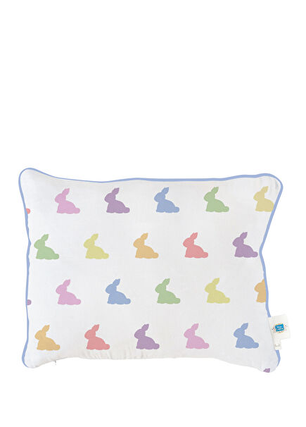 %100 Pamuk Rainbow Lapin Blue Müslin Bebek Yastığı 45 x 35 cm