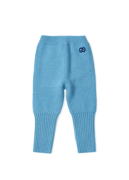 Mavi Logo Detaylı Unisex Bebek Yün Pantolon