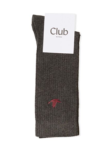 Anthracite Goose Embroidered Men's Sports Socks