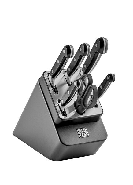 Professional S Black Anthracite Steel 7-Piece Block Knife Set
