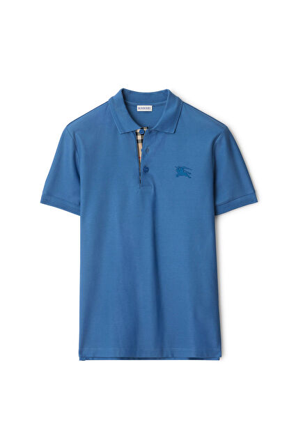 Eddie Pamuklu Mavi Polo Yaka Erkek T-Shirt