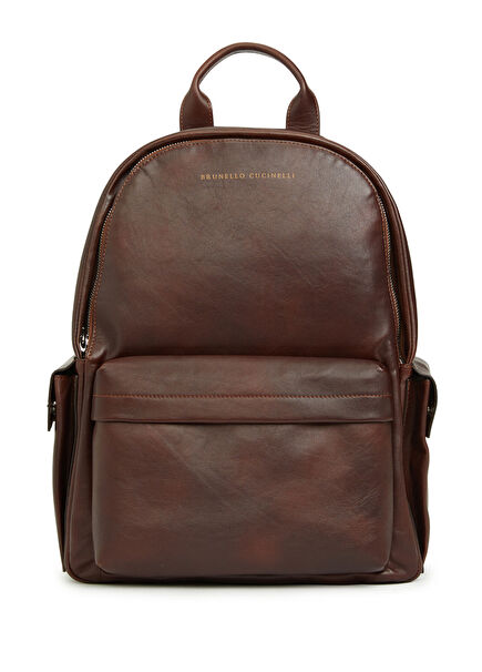 Bordo Erkek Deri Sırt Çantası