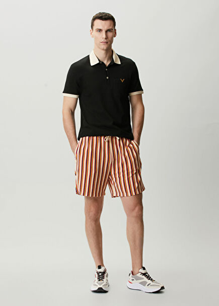 Multicolored Stripe Pattern Bermuda