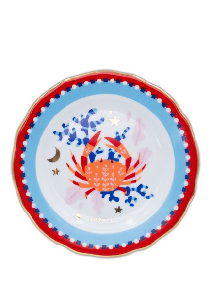 Zodiac Vibe Yengeç  Burcu Porselen Pasta Tabağı 16 cm