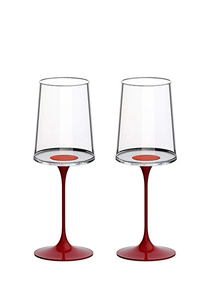 Split Glass Red Glass Set of 2 White Wine Glasses
