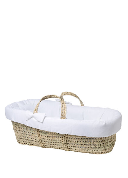 White Wicker Baby Basket Crib