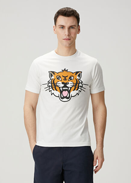 Happy Tiger Off-White T-Shirt