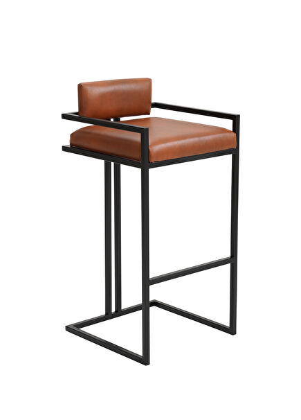 Tush Tan Leather Bar Chair