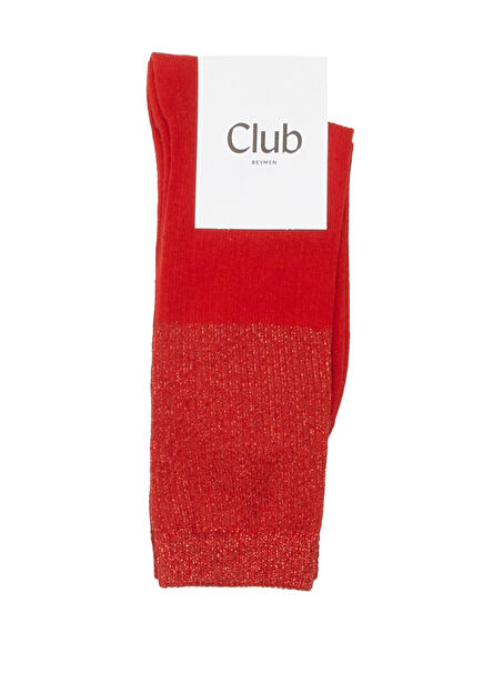 Red Women's Glitter Socks