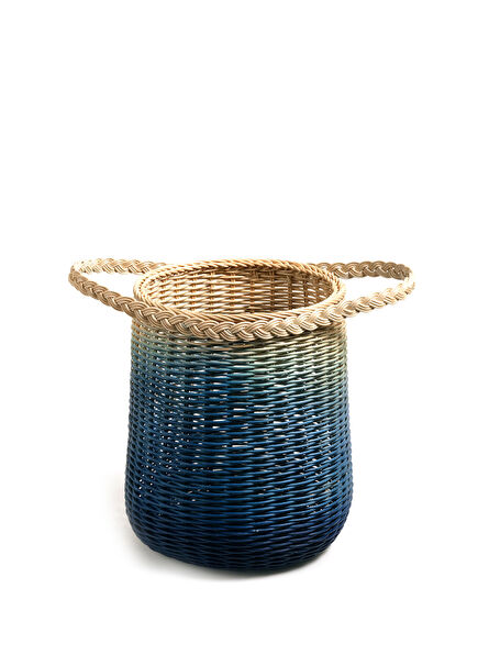 Java Blue Rattan Basket 30 cm