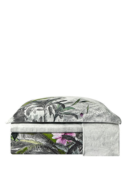 Floresta Gri Pamuklu Super King Size Nevresim Takımı 260 x 240 cm