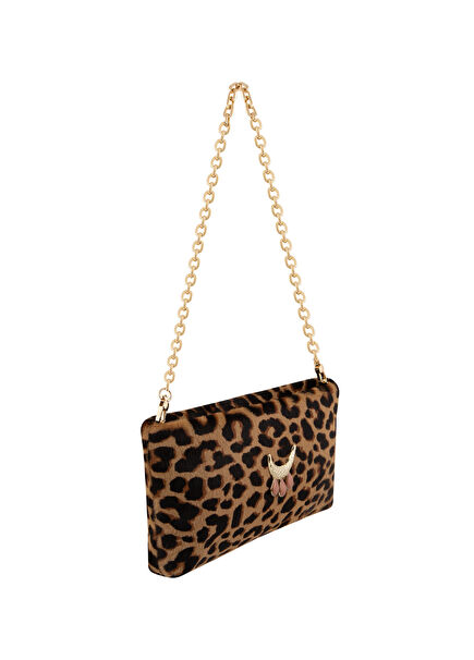 Hera Pouch Leopard Print Leather Women's Shoulder Bag