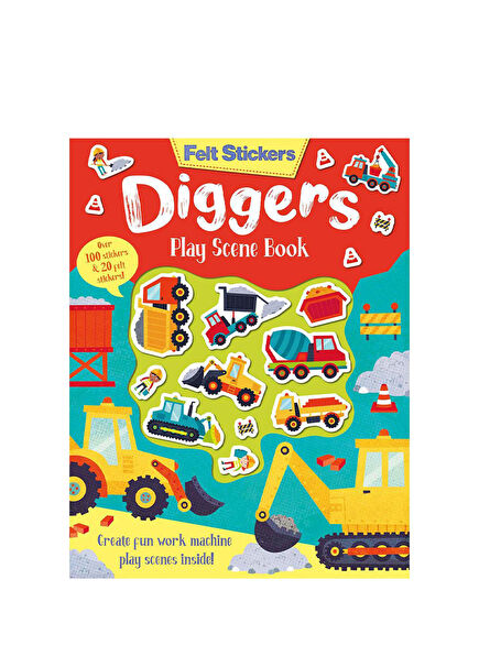 Felt Stickers - Diggers Play Scene Book Çocuk Yabancı Dil Kitabı
