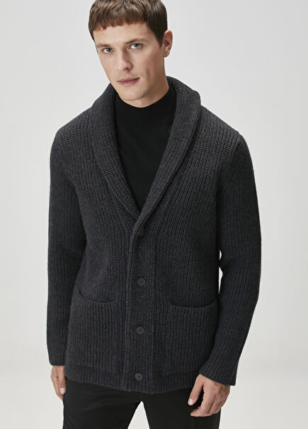 Anthracite Wool Cardigan