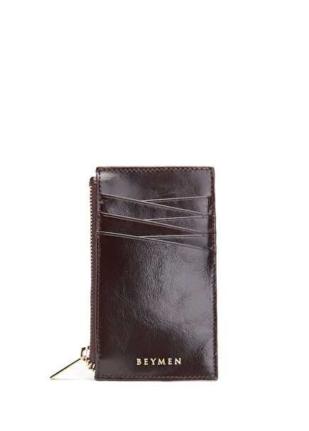 Classic Burgundy Women's Leather Card Holder