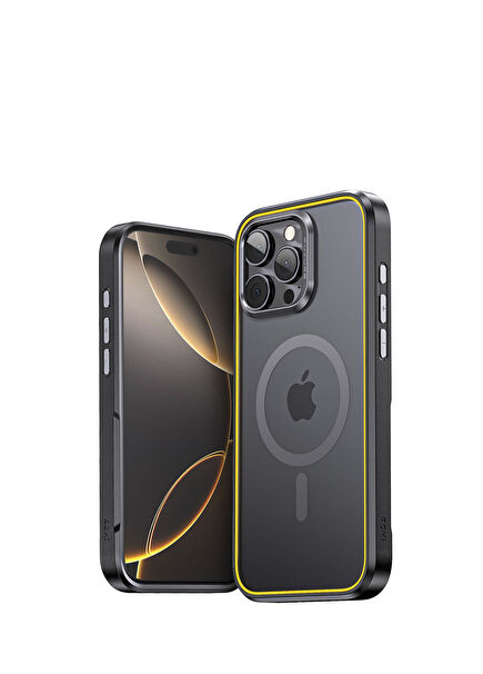 The Future iPhone 16 Pro Max Siyah Magsafe Uyumlu Telefon Kılıfı