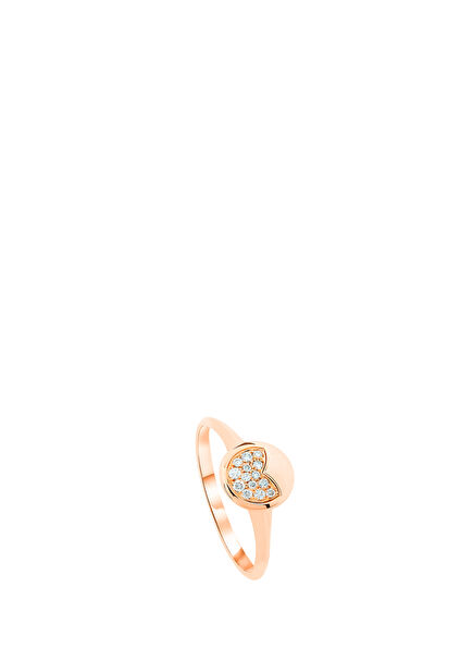 Tulips Rose Gold Pırlantalı Kadın Altın Yüzük