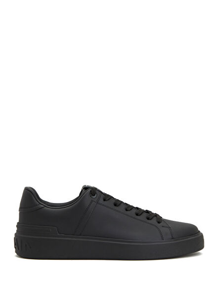 Men's Leather Sneakers With Black Logo