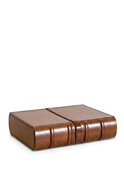 Brown Leather Book Decorative Box