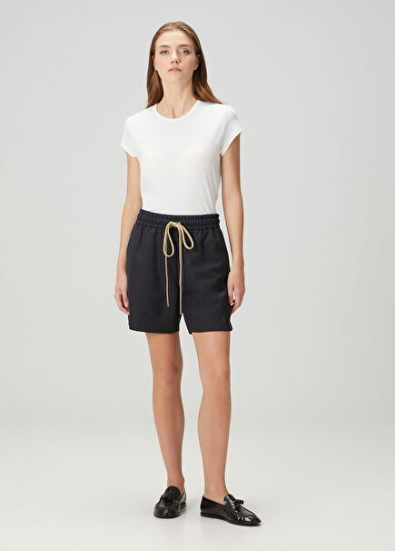 Navy Blue Wool Shorts