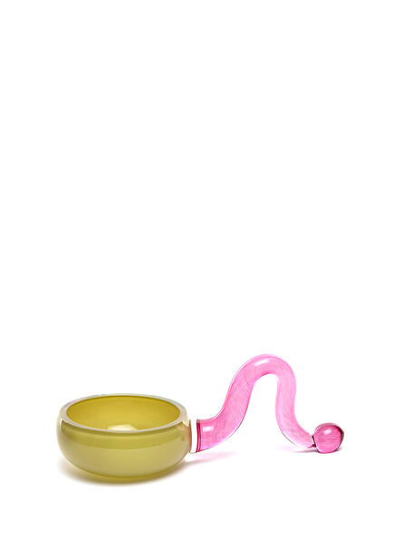Wavy Lady Green Pink Glass Cookie Holder