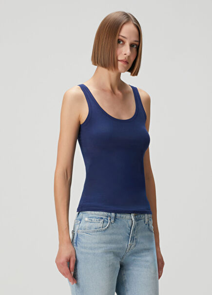 Lacivert Logo Nakışlı Atlet