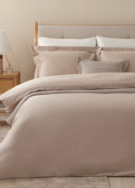 Earna Stone Cotton Double Duvet Cover Set 200 x 220 cm