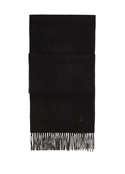 Black Anthracite Men's Wool Cashmere Scarf